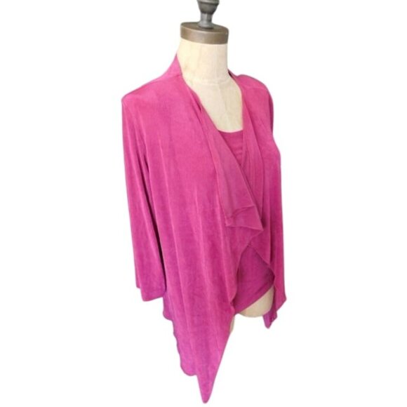 Slinky Brand Size XS Slinky Stretchy 2 Piece Twinset Top Set - Picture 2 of 4